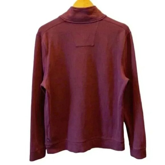 Nautica 1/4 Zip Pullover Sweater Maroon Burgundy Cotton Size Medium - Picture 2 of 13